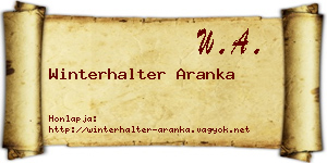 Winterhalter Aranka névjegykártya